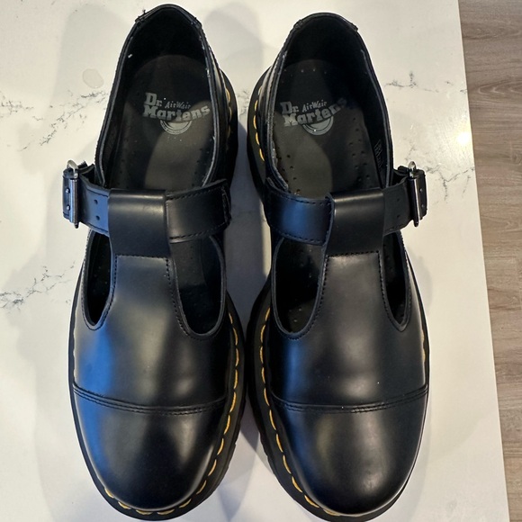 Doc Marten Bethan Polished Smooth Leather Platform Shoes